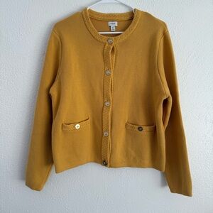 J. Crew Mustard Yellow Cardigan Sweater